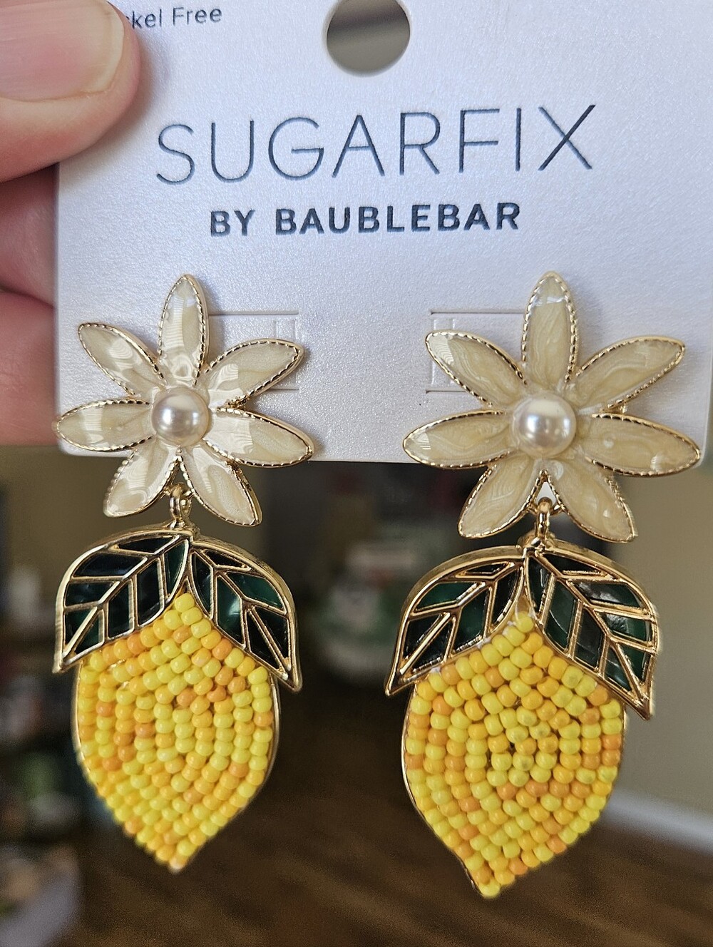 Baublebare Sugarfix Statement Earrings Lemon Flower Bwach Tropical Coastal